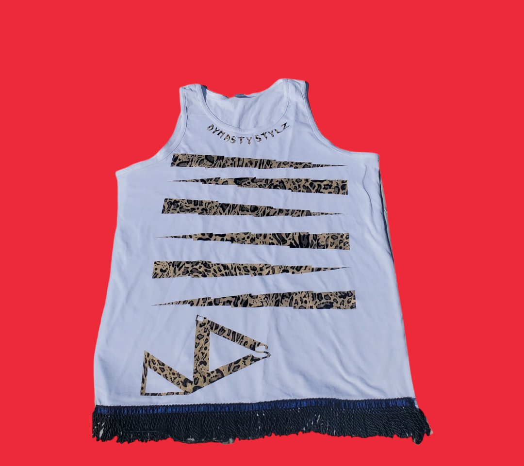 LEOPARD WHITE TANK ๐