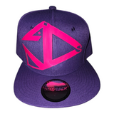 PURPLE SNAPBACK HOT PINK LOGO