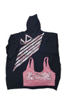 LADIES PINK CAMO HOODY PINK SHE SO DYNASTY SPORTS BRA